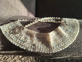 Bib-style pearl and crystal necklace