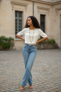 Gold lunge necklace and bracelet