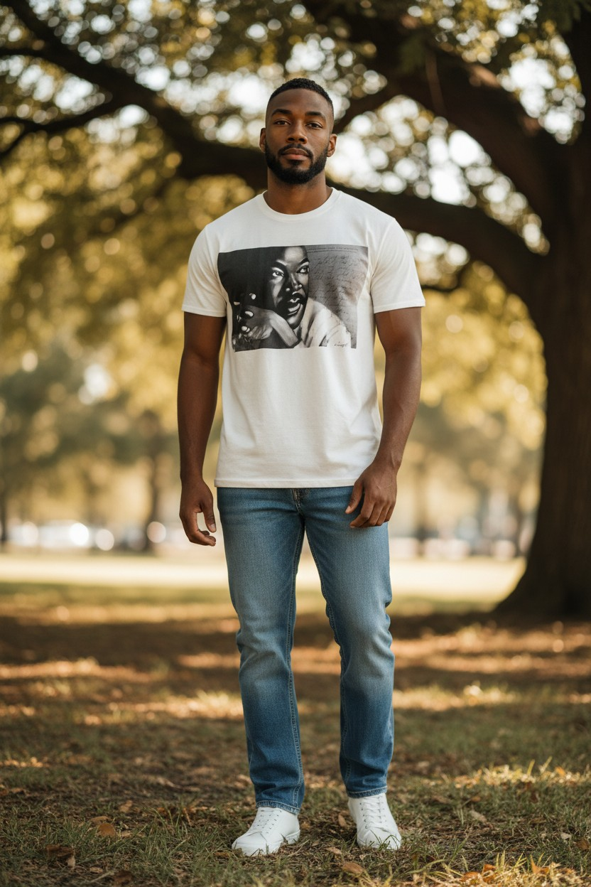 White tee-shirt with MLK