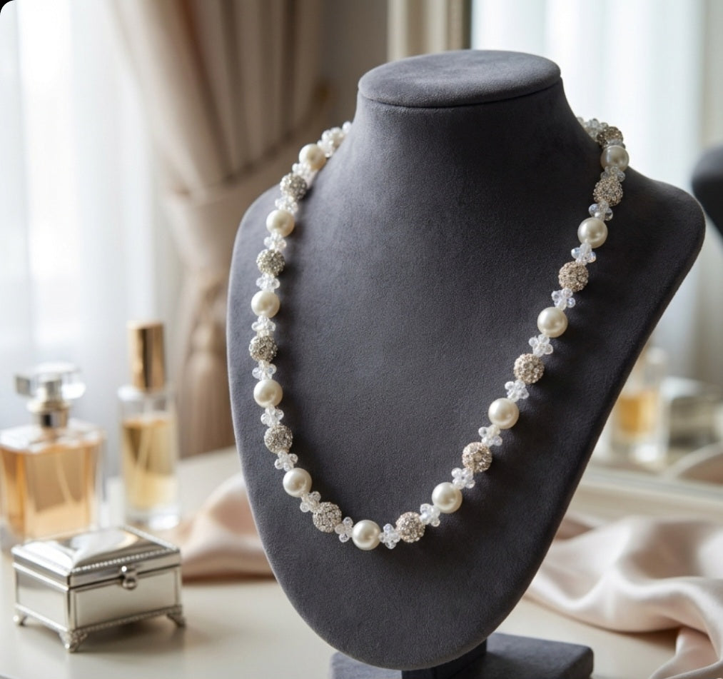 Large pearl and silver balls