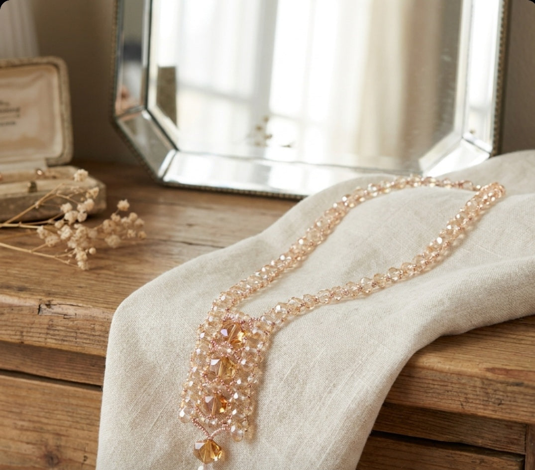 Beaded Crystal Pendant Necklace Necklace