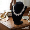 Pearl And Crystal Cluster Necklace