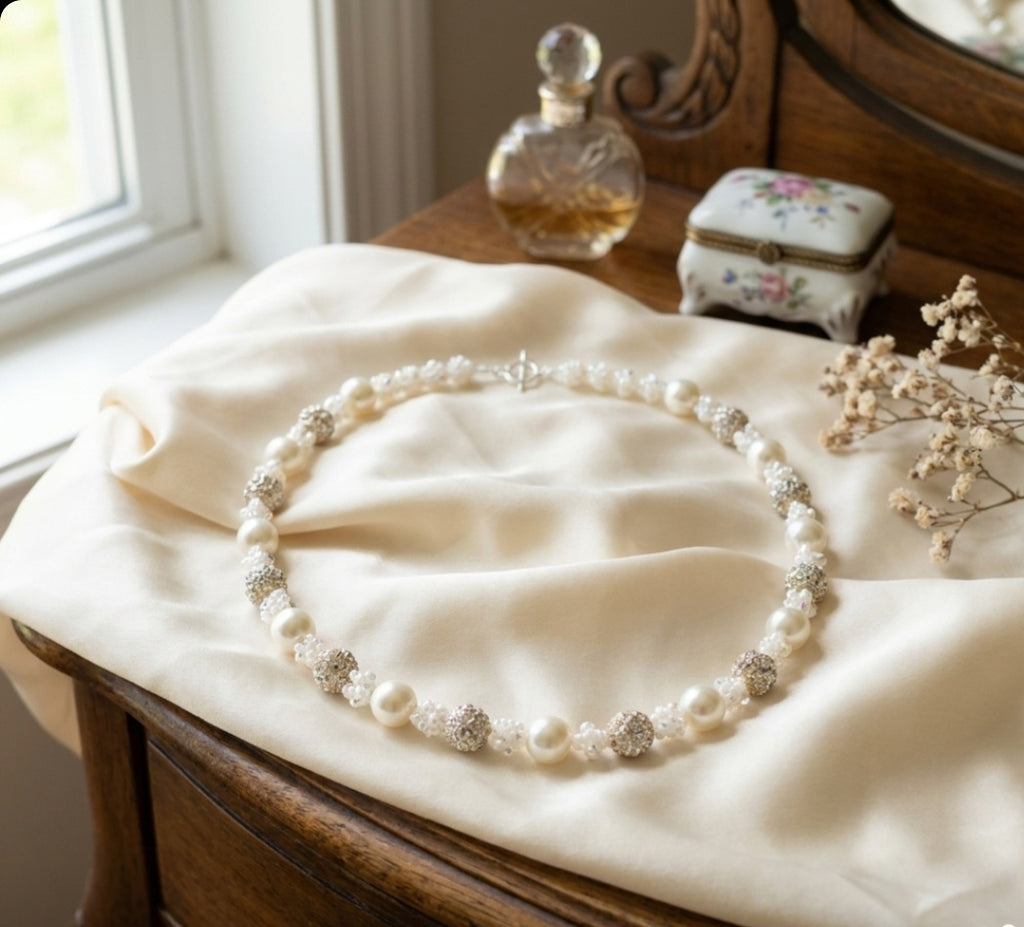 Large pearl and silver balls