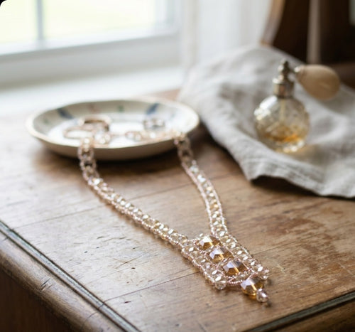Beaded Crystal Pendant Necklace Necklace