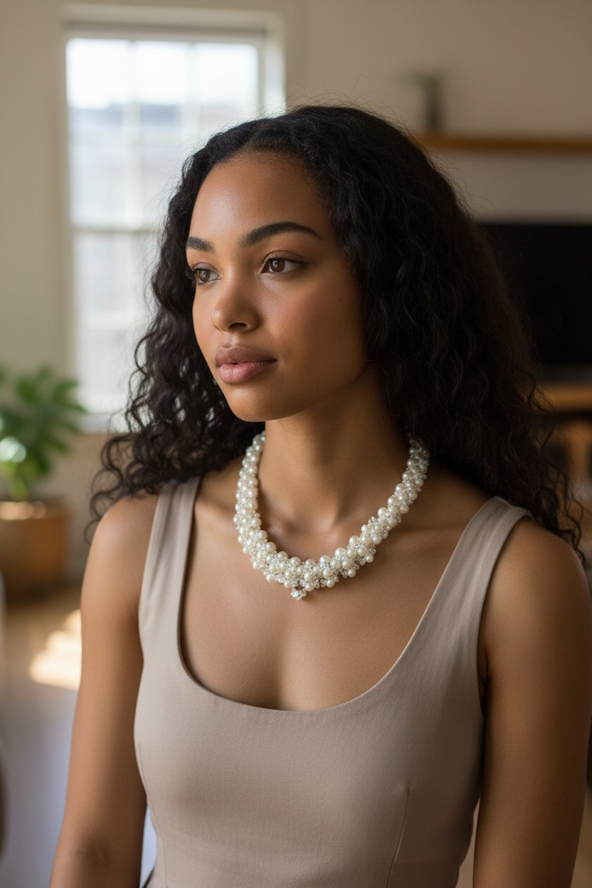 White pearl mix Necklace