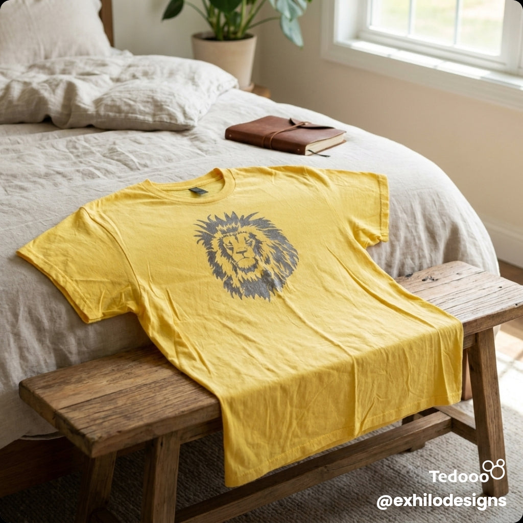 Yellow Tee-shirt with silver lion